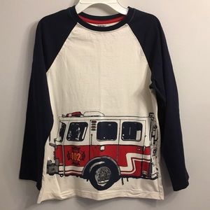 Gymboree Boys XL(14) Fire Truck Long Sleeve Shirt